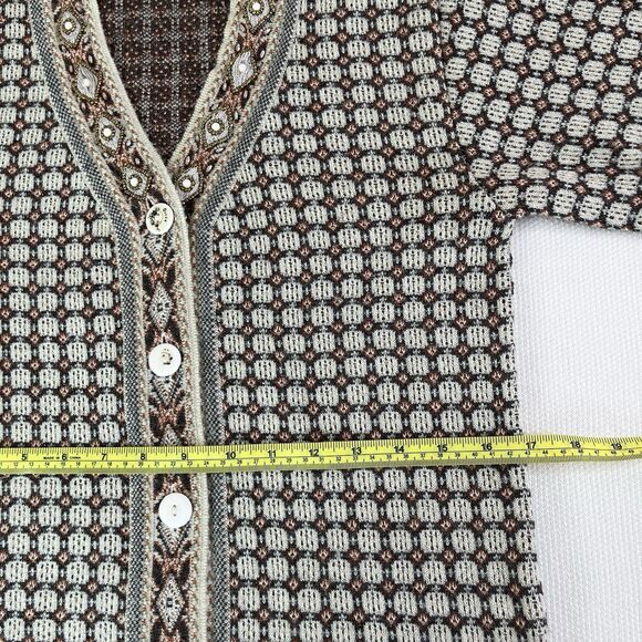 VTG Woolrich Long Sleeve Sweater Button Up Beaded Cardigan Women’s Size Small - Picture 11 of 16